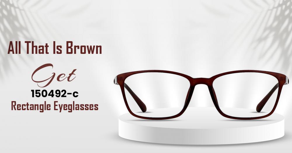 1) All That Is Brown - Get 150492-c Rectangle Eyeglasses