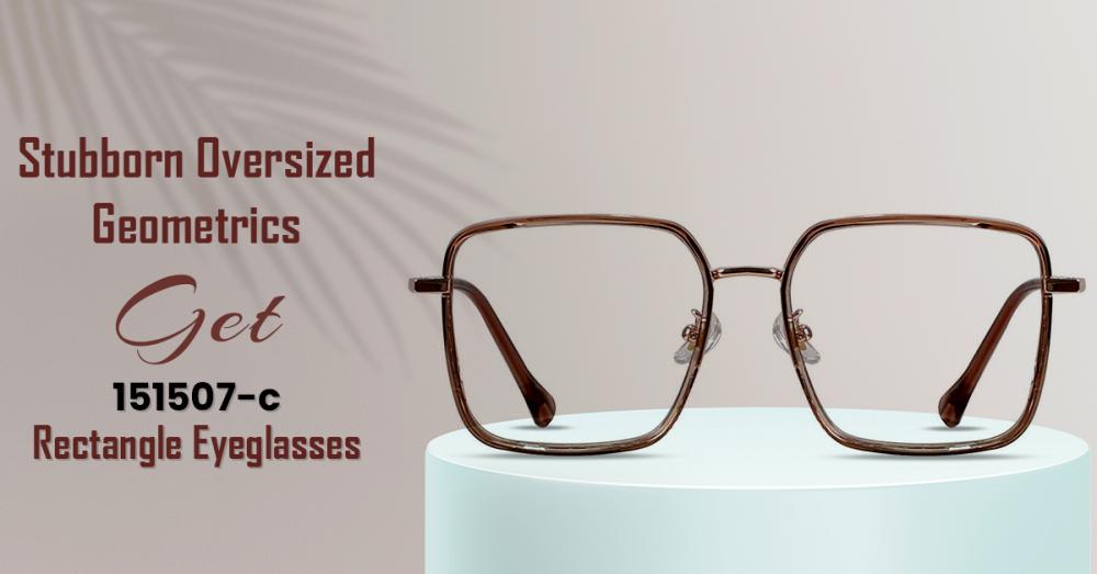 Stubborn Oversized Geometrics - 151507-c Rectangle Eyeglasses 
