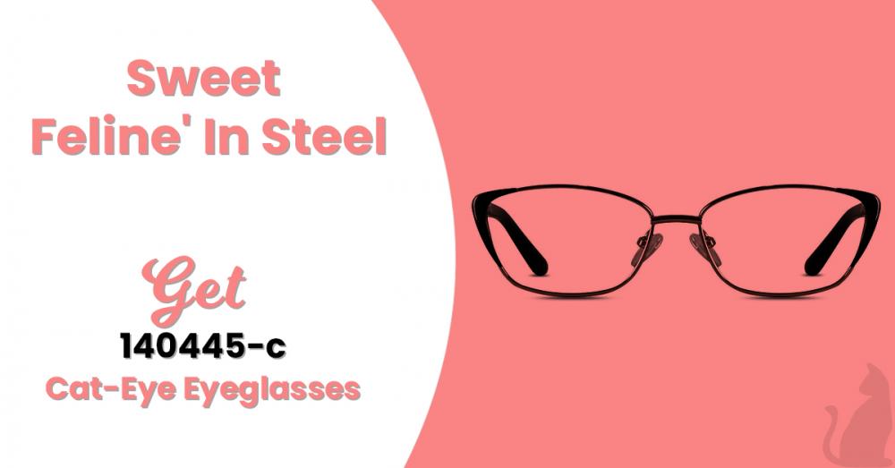 Sweet Feline' In Steel - Get 140445-c Cat-Eye Eyeglasses 