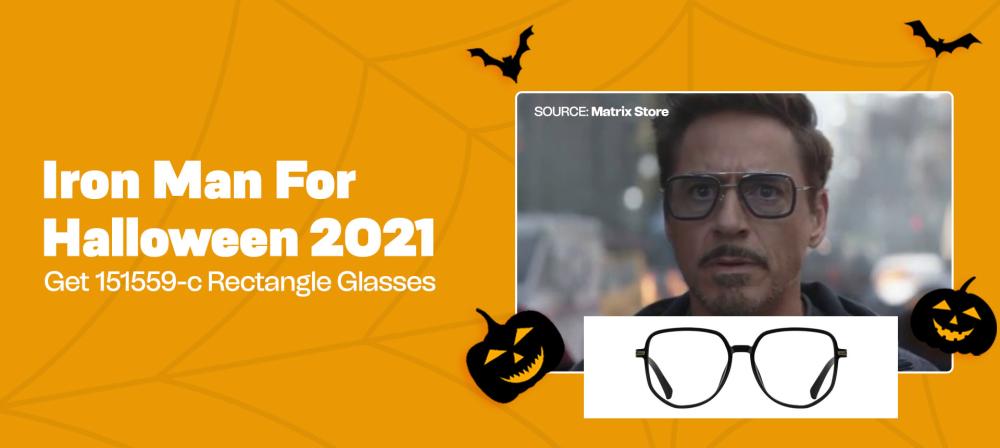 5) Iron Man For Halloween 2021 - Get 151559-c Rectangle Glasses
