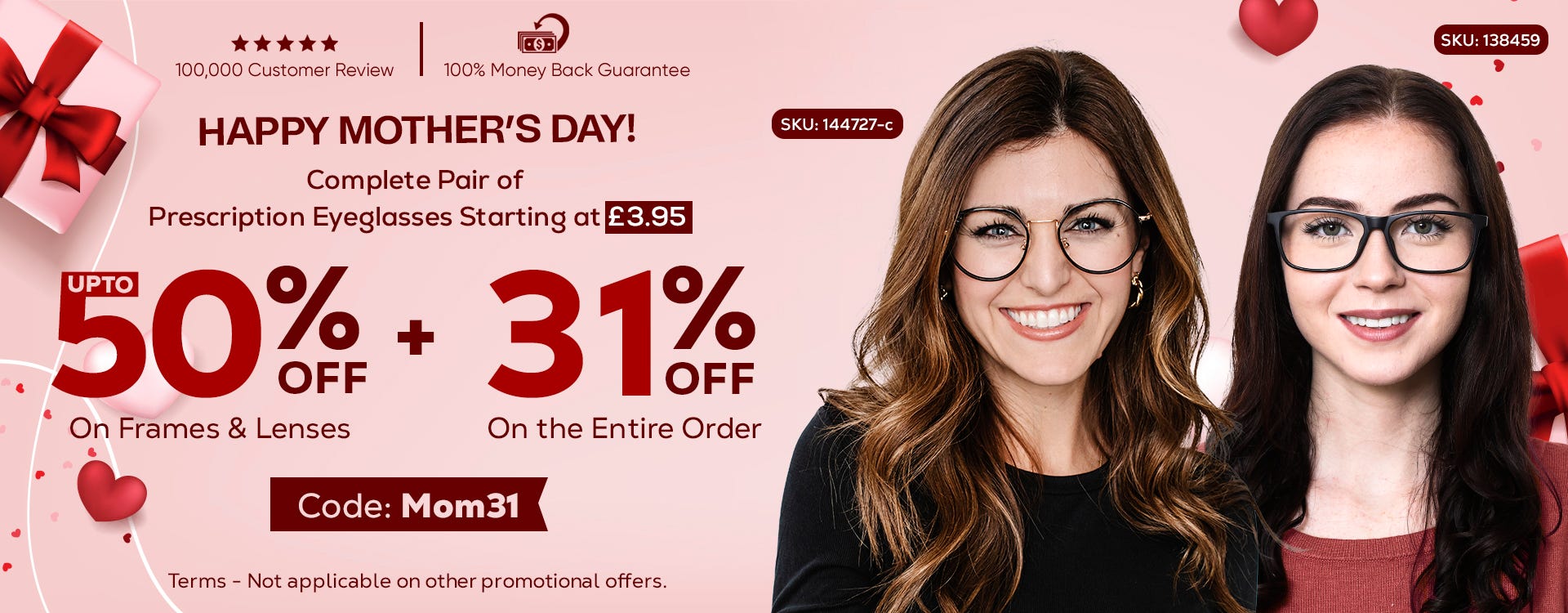 Upto 50% Discount On Frames & Lenses Extra 31% OFF On The Entire Order CODE: MOM31