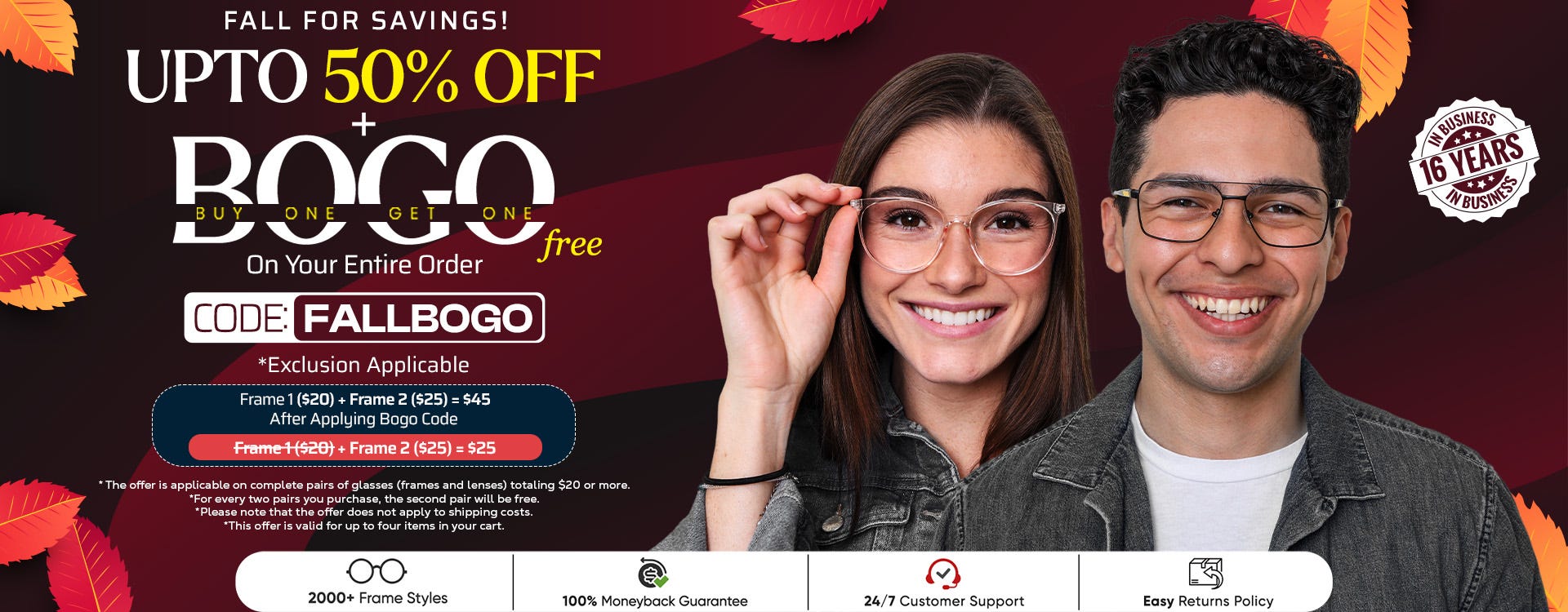 UPTO 50% OFF + BOGO (BUY 1, GET 1 FREE) CODE: BOGO