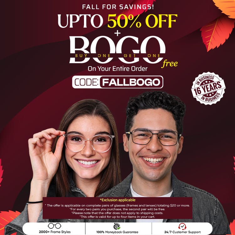 UPTO 50% OFF + BOGO (BUY 1, GET 1 FREE) CODE: BOGO