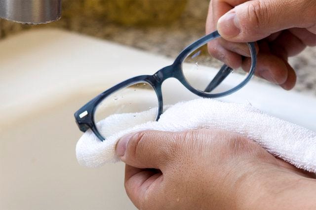 Clean your eyeglasses