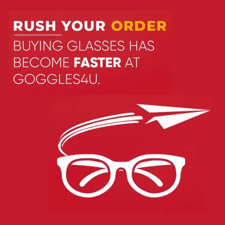 Cheap glasses fast delivery hotsell